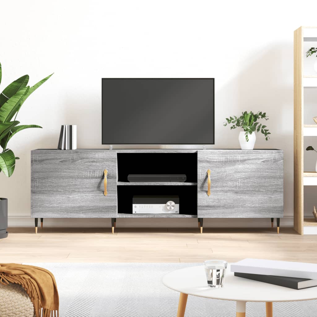 vidaXL TV Cabinet Grey Sonoma 150x30x50 cm Engineered Wood 1