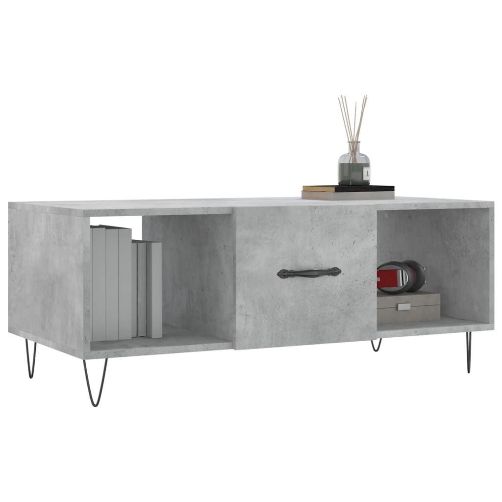 vidaXL Coffee Table Concrete Grey 102x50x40 cm Engineered Wood 3