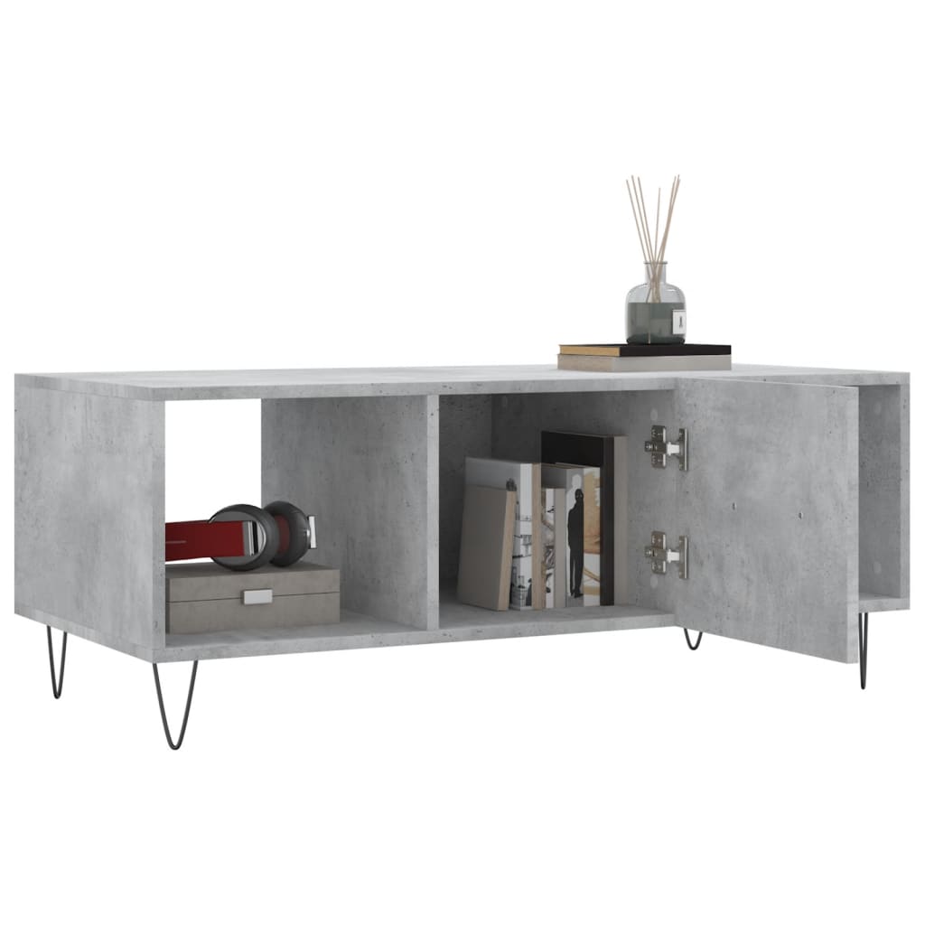 vidaXL Coffee Table Concrete Grey 102x50x40 cm Engineered Wood 4
