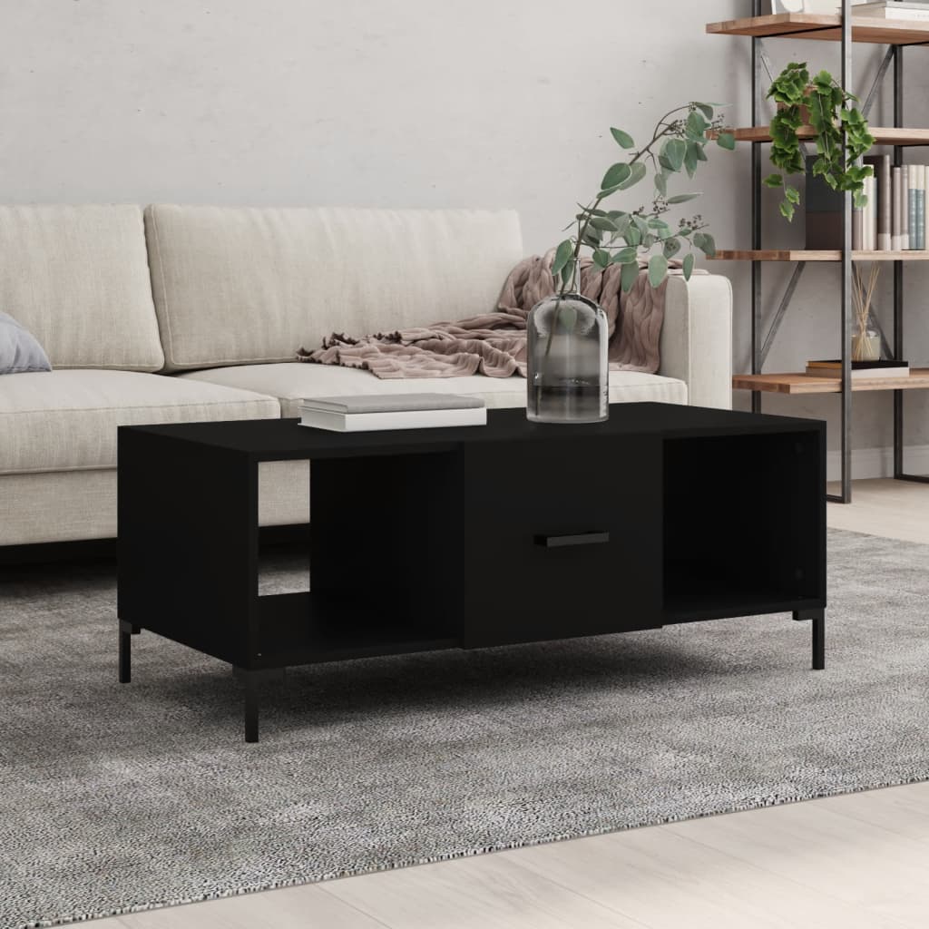 Coffee Table 102x50x40 cm Engineered Wood Black