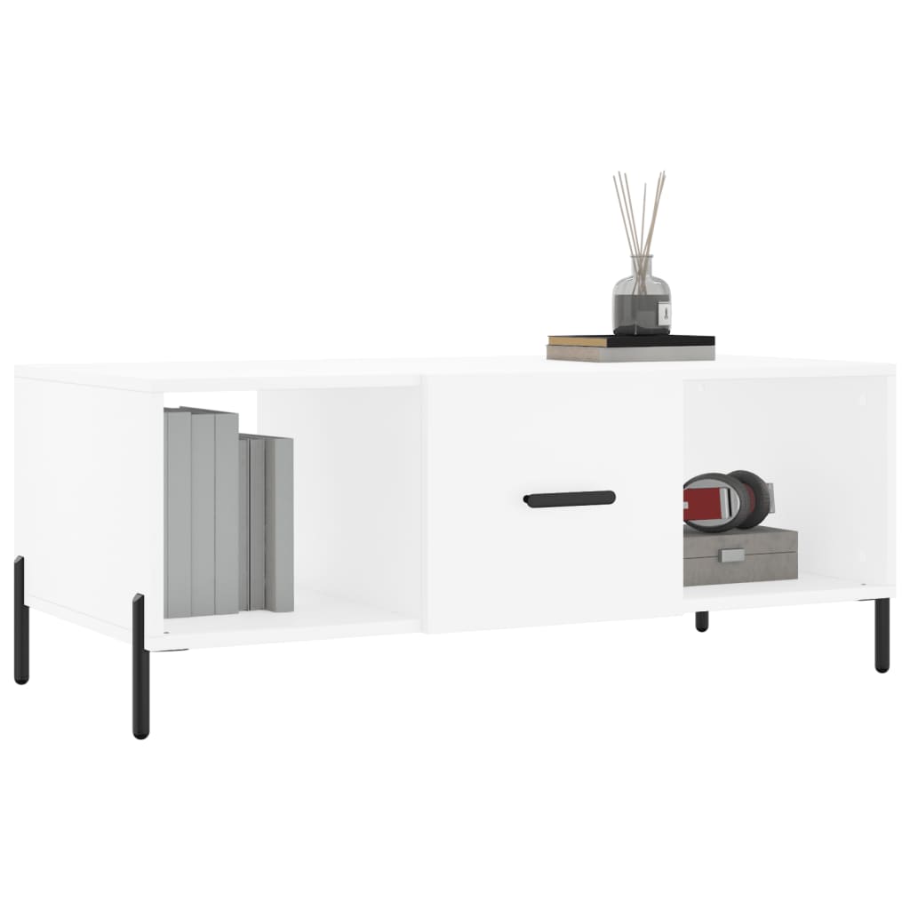 vidaXL Coffee Table White 102x50x40 cm Engineered Wood 3