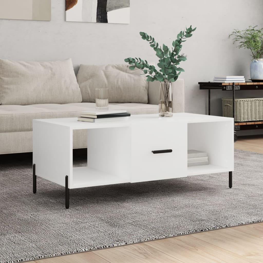 vidaXL Coffee Table White 102x50x40 cm Engineered Wood 1