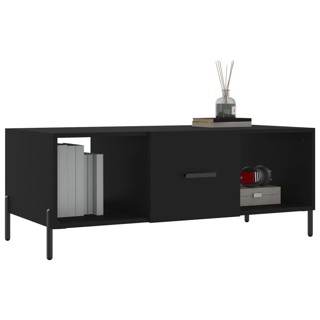 vidaXL Coffee Table Black 102x50x40 cm Engineered Wood 3