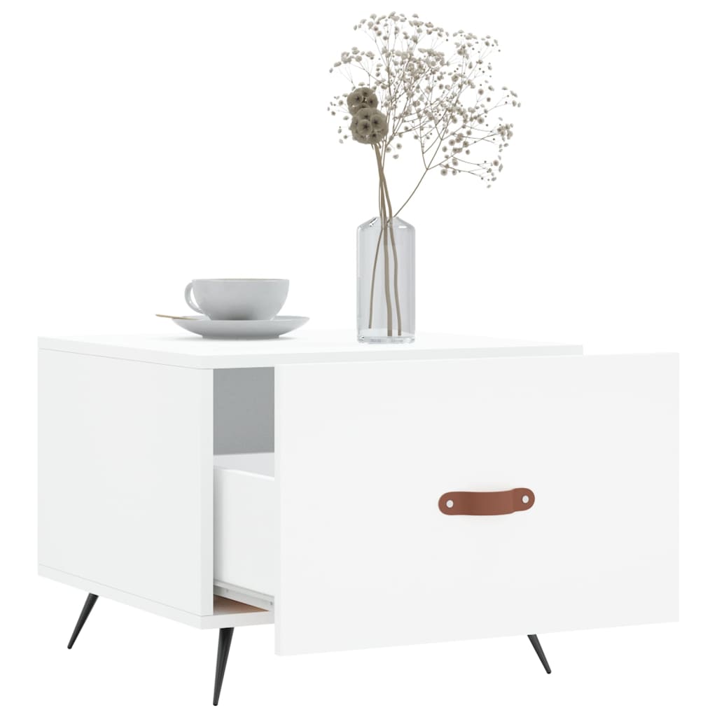 vidaXL Coffee Table White 50x50x40 cm Engineered Wood 4