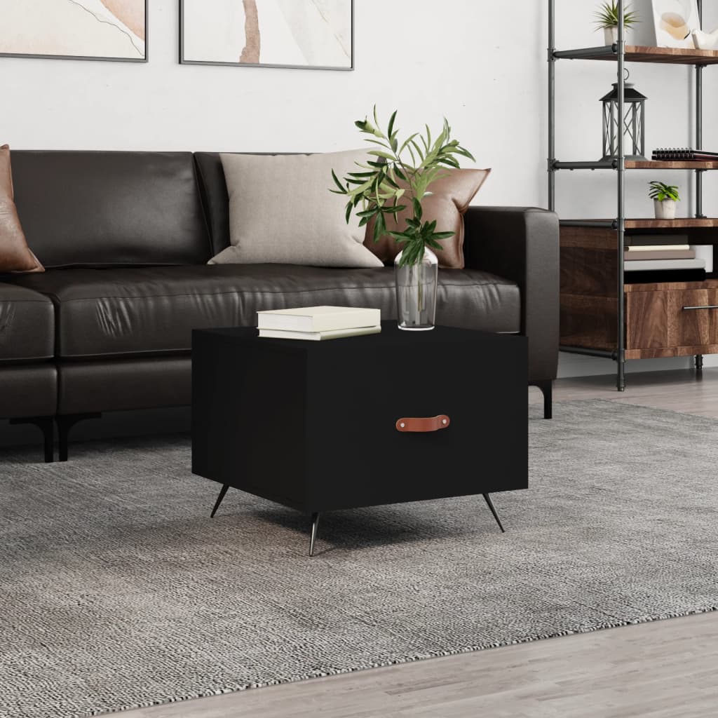 vidaXL Coffee Table Black 50x50x40 cm Engineered Wood 1