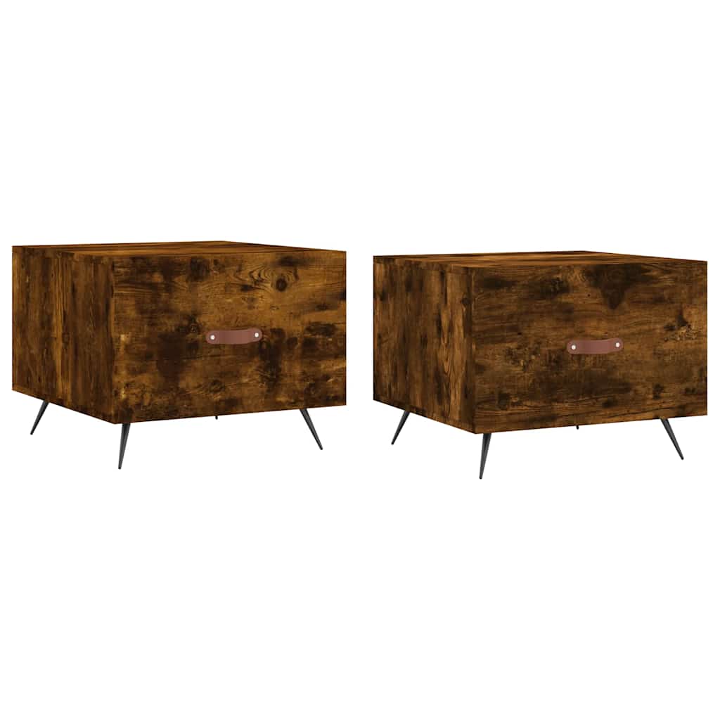 vidaXL Coffee Tables 2 pcs Smoked Oak 50x50x40 cm Engineered Wood 2