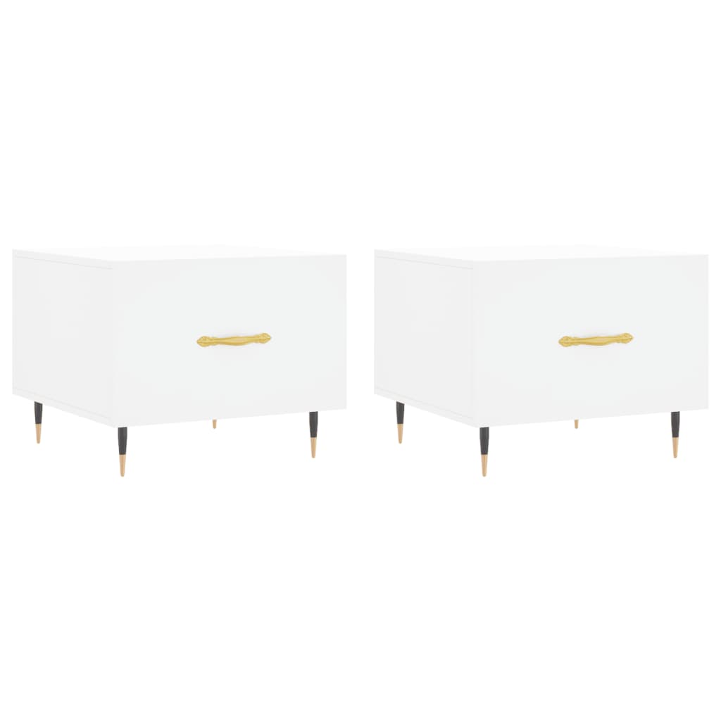 vidaXL Coffee Tables 2 pcs White 50x50x40 cm Engineered Wood 2