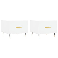 vidaXL Coffee Tables 2 pcs White 50x50x40 cm Engineered Wood 2