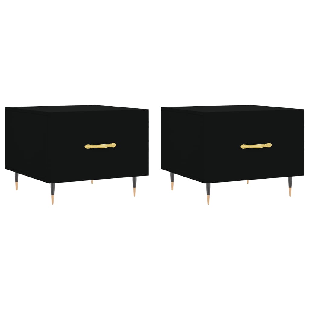 vidaXL Coffee Tables 2 pcs Black 50x50x40 cm Engineered Wood 2