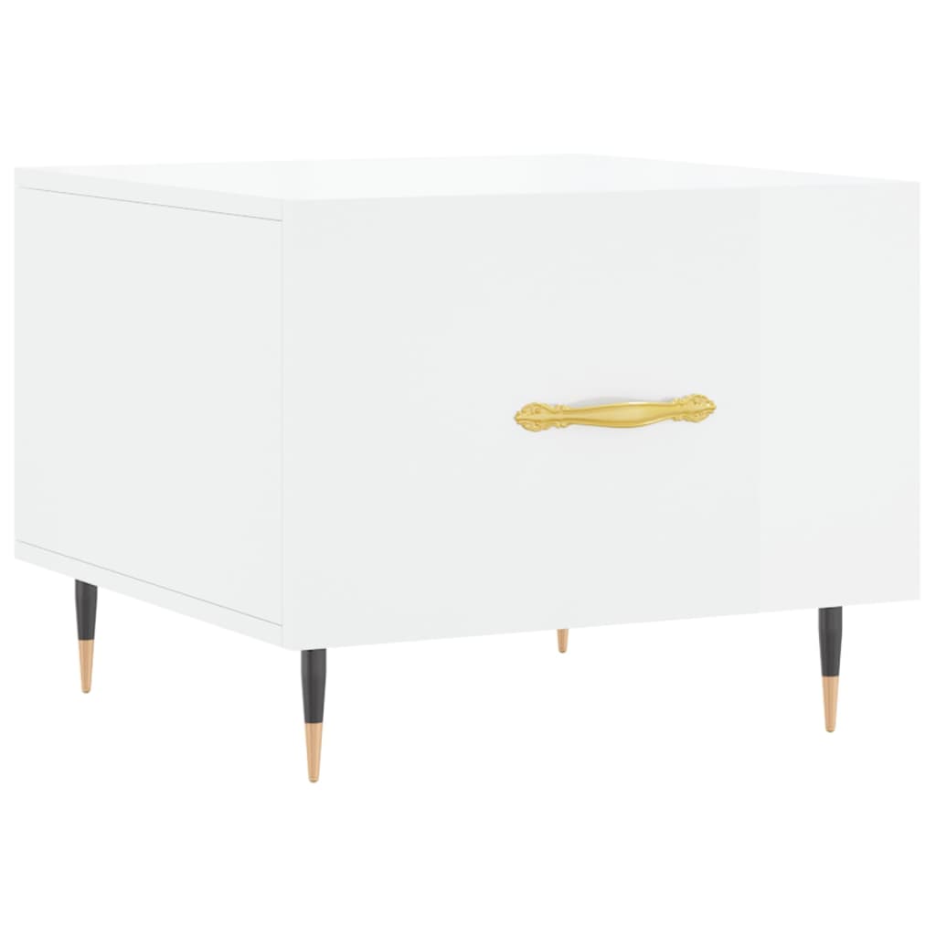 vidaXL Coffee Table High Gloss White 50x50x40 cm Engineered Wood 2