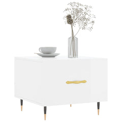 vidaXL Coffee Table High Gloss White 50x50x40 cm Engineered Wood 3