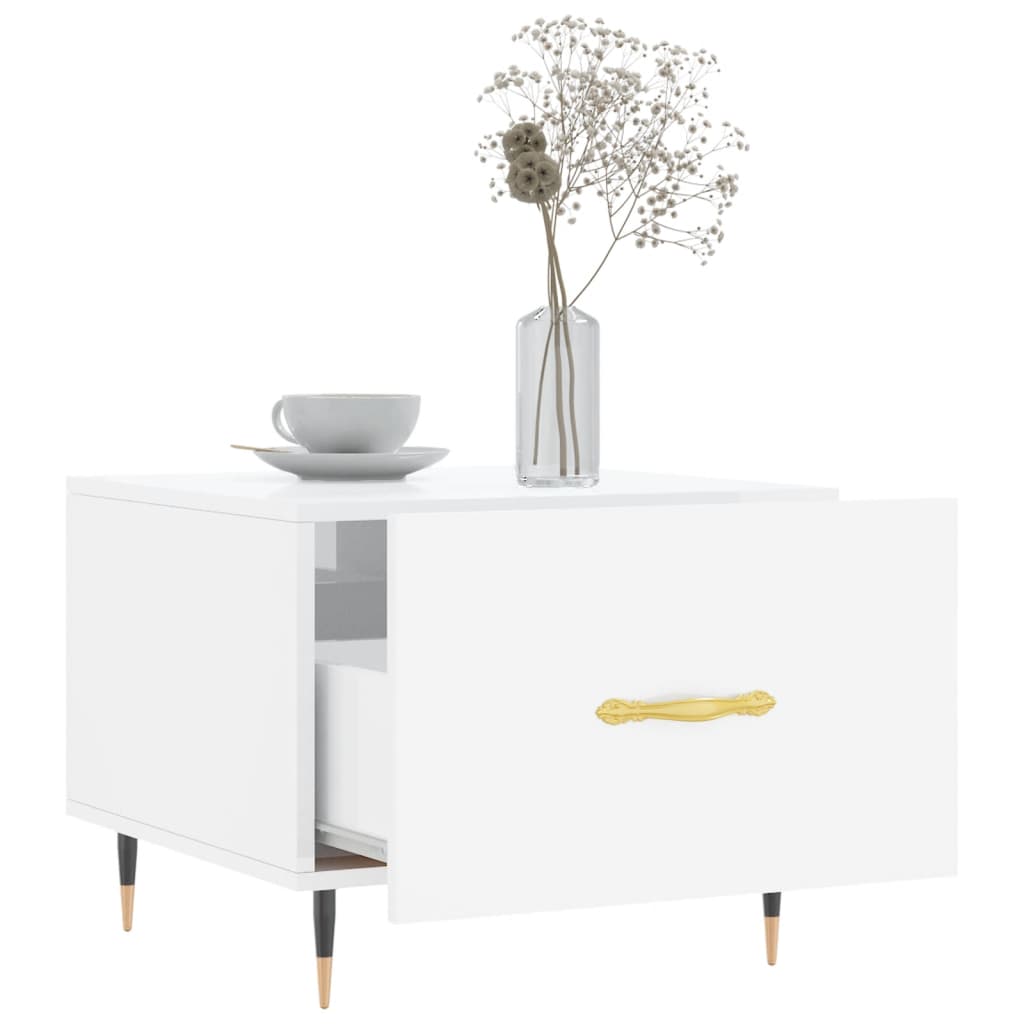 vidaXL Coffee Table High Gloss White 50x50x40 cm Engineered Wood 4