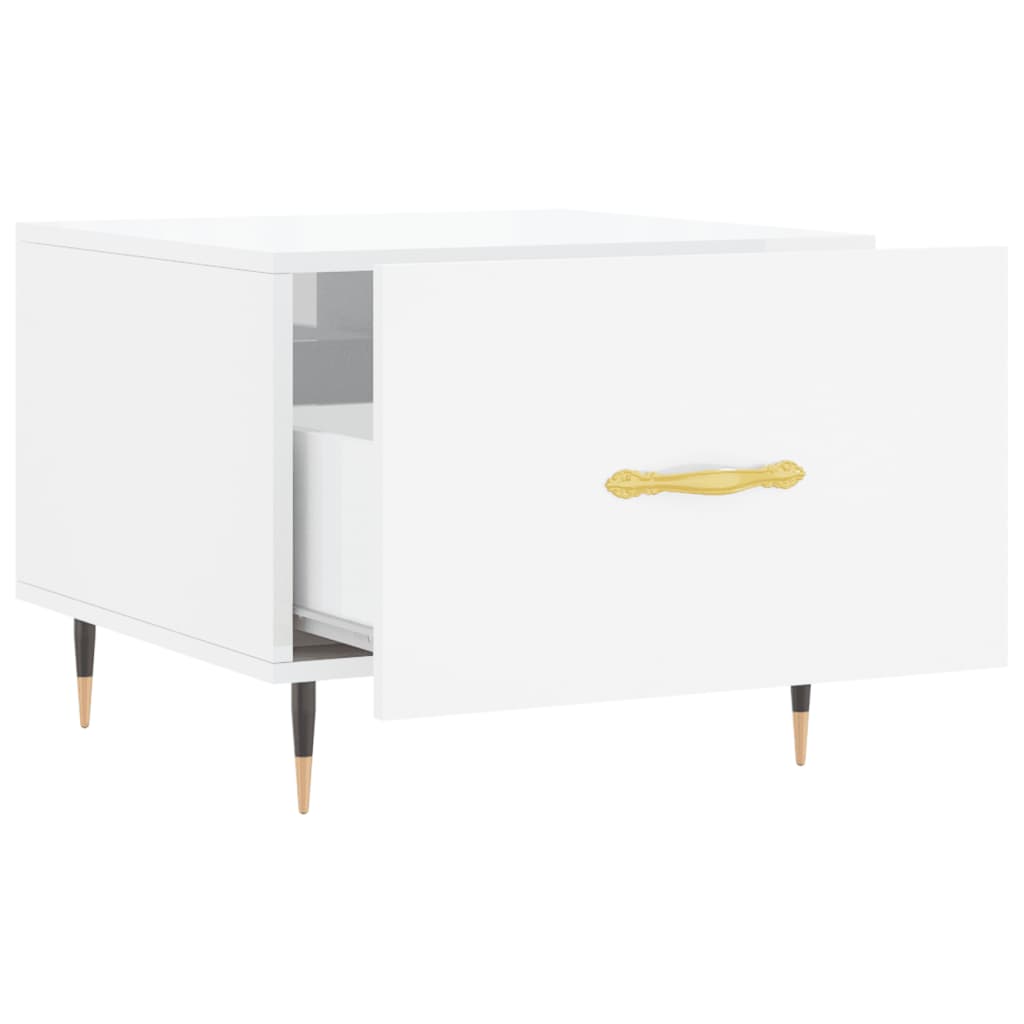 vidaXL Coffee Table High Gloss White 50x50x40 cm Engineered Wood 6