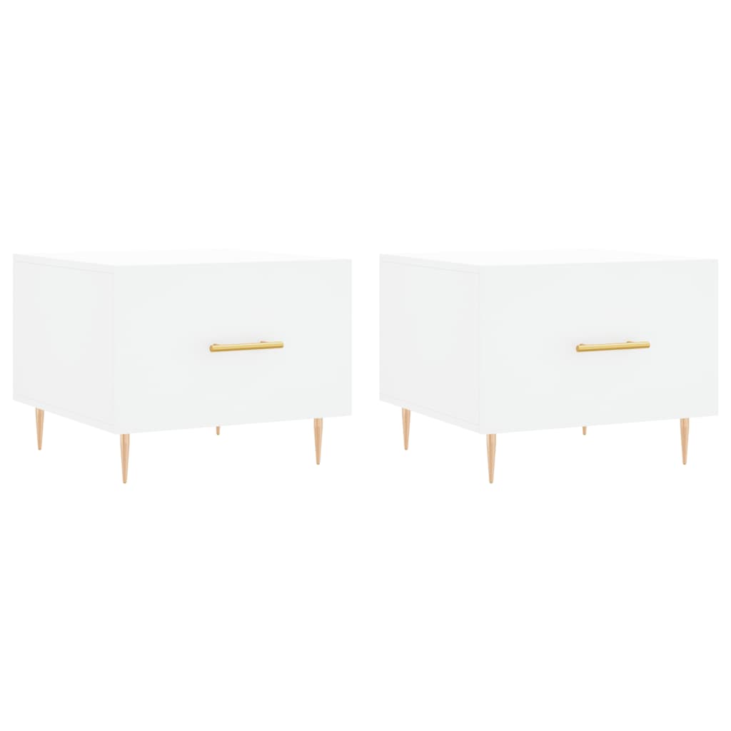 vidaXL Coffee Tables 2 pcs White 50x50x40 cm Engineered Wood 2