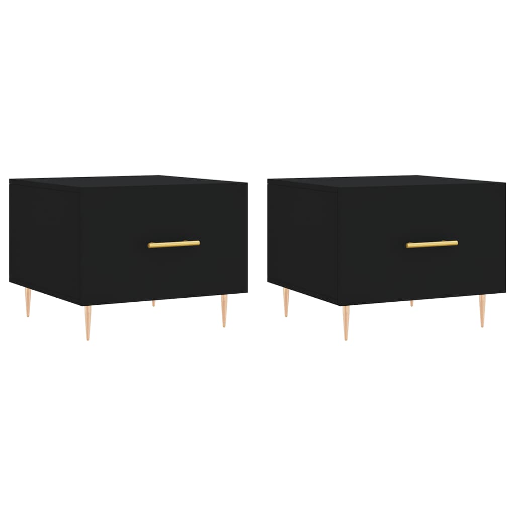 vidaXL Coffee Tables 2 pcs Black 50x50x40 cm Engineered Wood 2