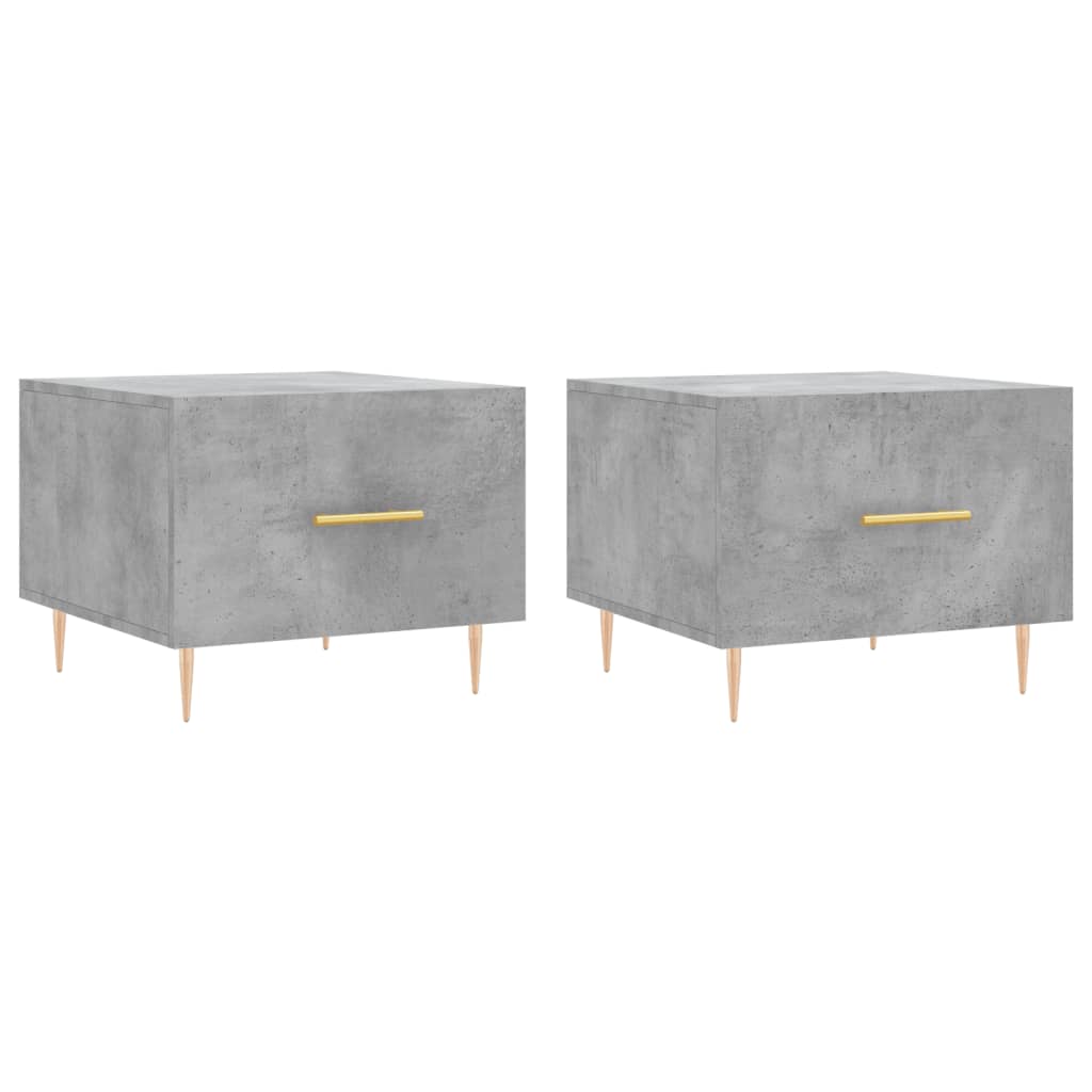 vidaXL Coffee Tables 2 pcs Concrete Grey 50x50x40 cm Engineered Wood 2