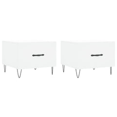 vidaXL Coffee Tables 2 pcs White 50x50x40 cm Engineered Wood 2