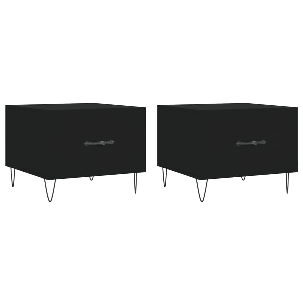 vidaXL Coffee Tables 2 pcs Black 50x50x40 cm Engineered Wood 2