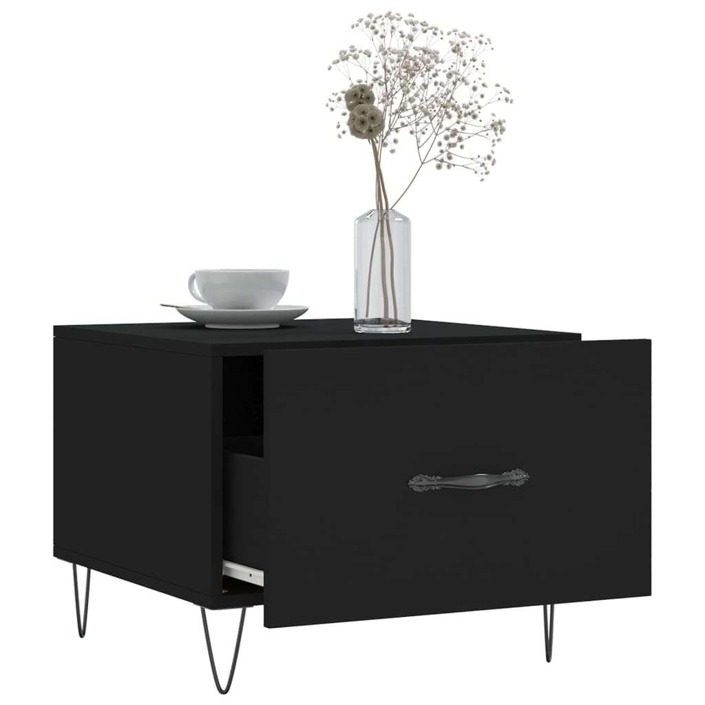 vidaXL Coffee Tables 2 pcs Black 50x50x40 cm Engineered Wood 4