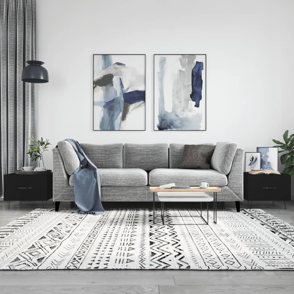 vidaXL Coffee Tables 2 pcs Black 50x50x40 cm Engineered Wood 1