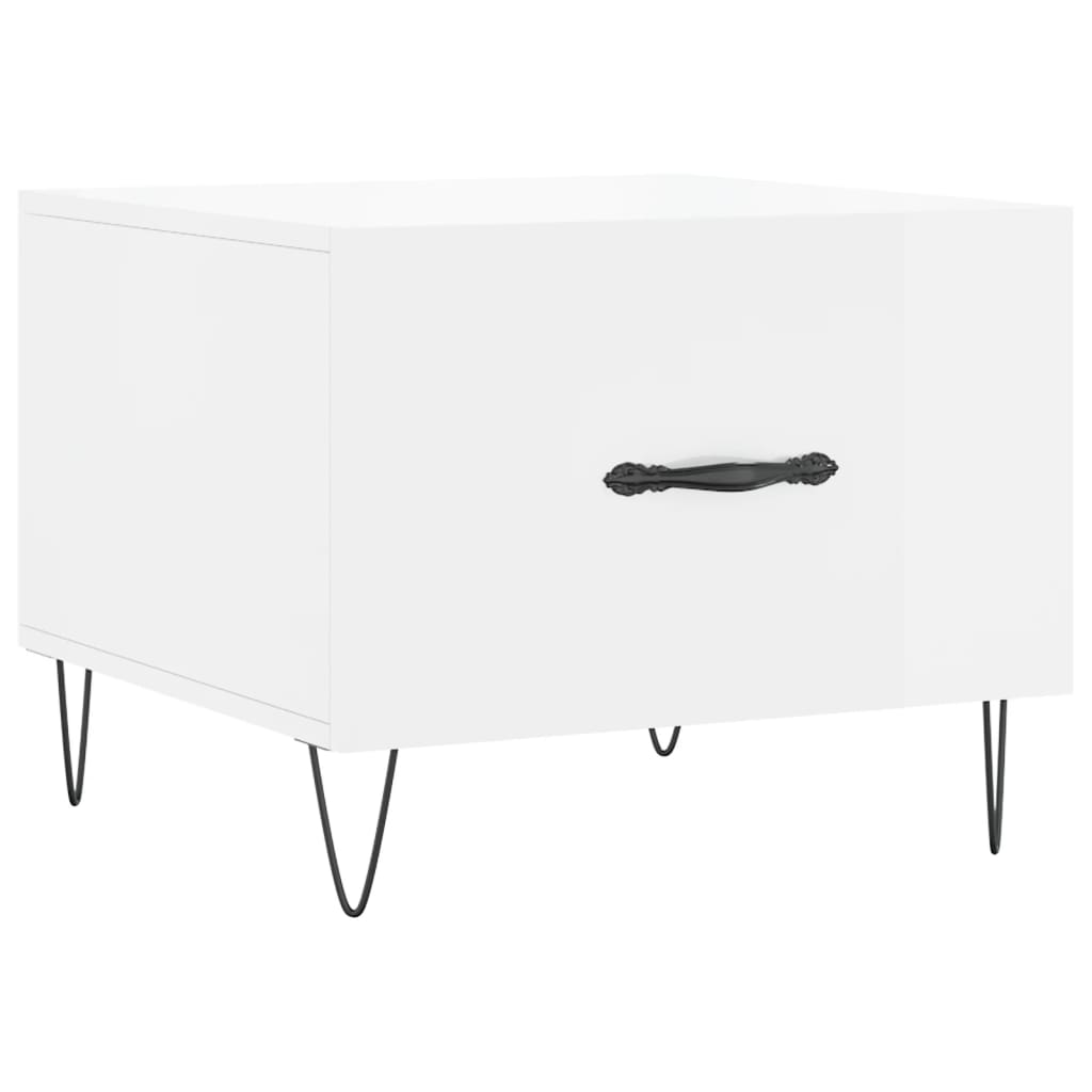 vidaXL Coffee Table High Gloss White 50x50x40 cm Engineered Wood 2