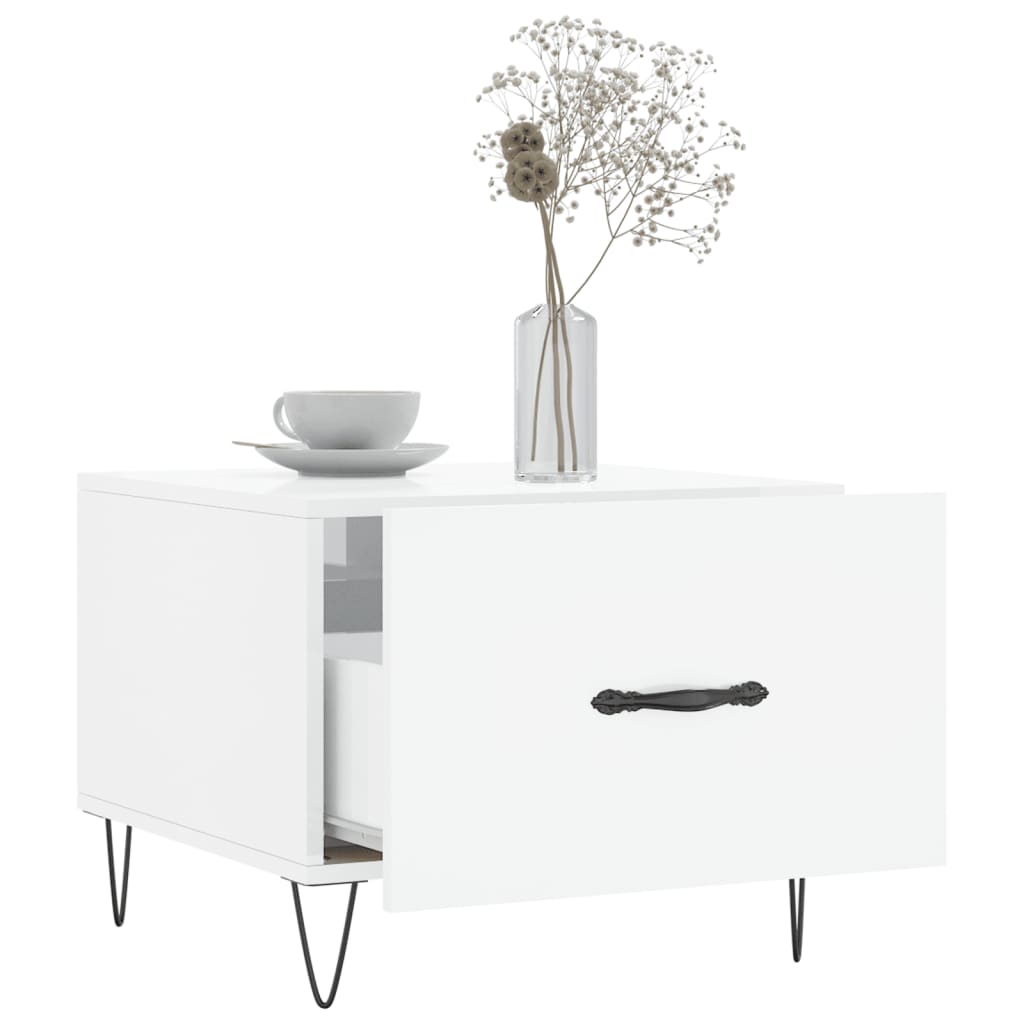 vidaXL Coffee Table High Gloss White 50x50x40 cm Engineered Wood 4
