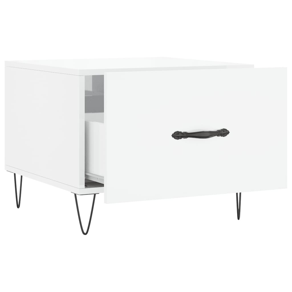 vidaXL Coffee Table High Gloss White 50x50x40 cm Engineered Wood 6