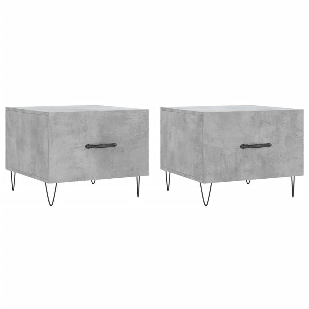 vidaXL Coffee Tables 2 pcs Concrete Grey 50x50x40 cm Engineered Wood 2