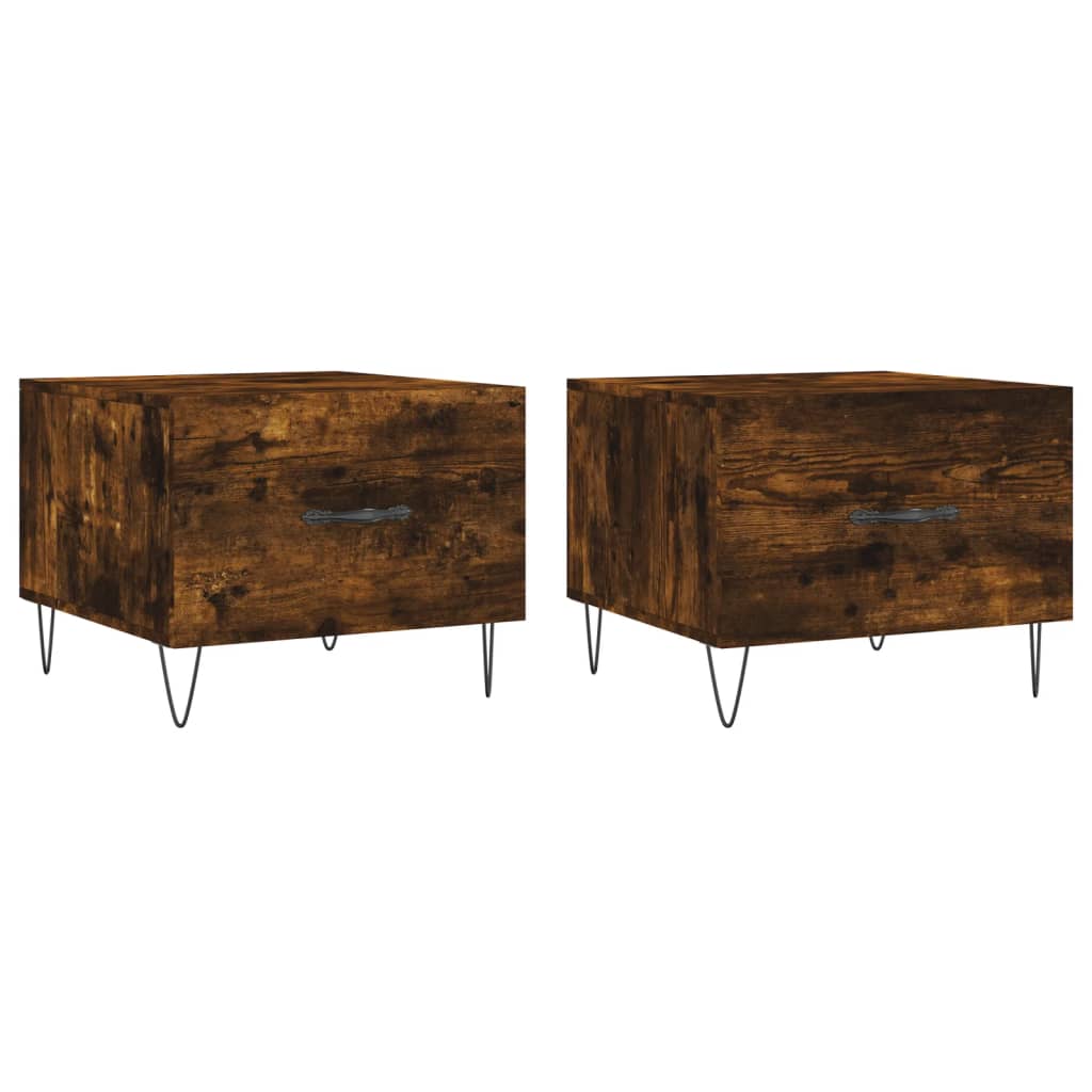 vidaXL Coffee Tables 2 pcs Smoked Oak 50x50x40 cm Engineered Wood 2