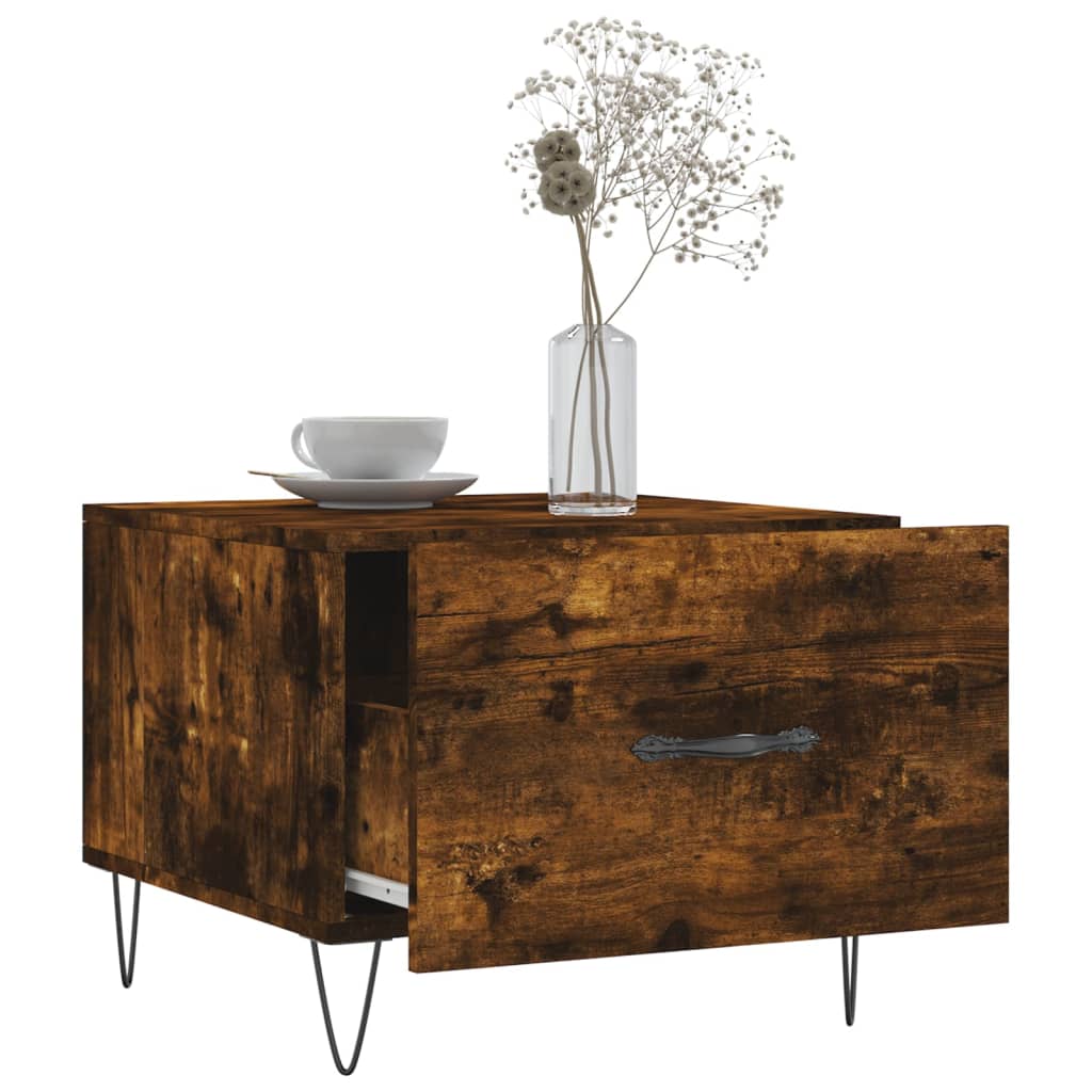 vidaXL Coffee Tables 2 pcs Smoked Oak 50x50x40 cm Engineered Wood 4