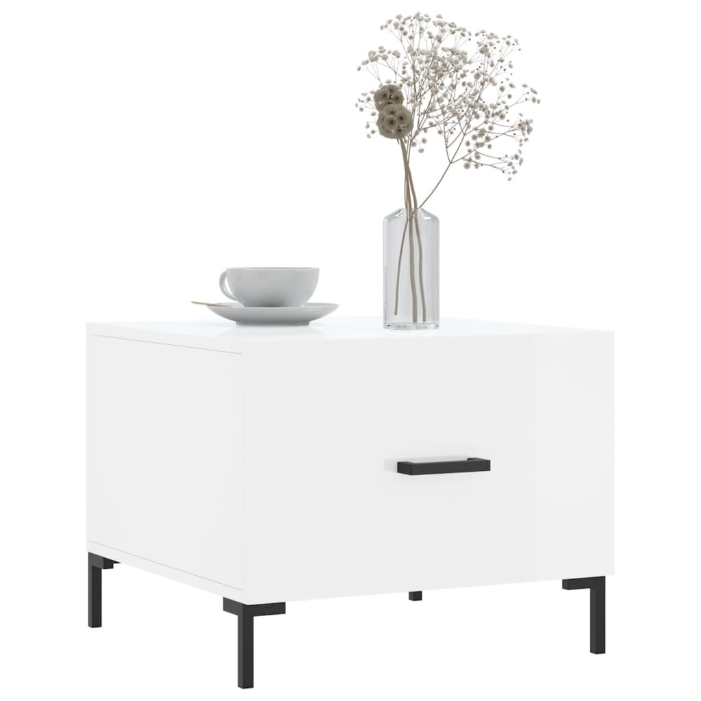 vidaXL Coffee Table High Gloss White 50x50x40 cm Engineered Wood 3
