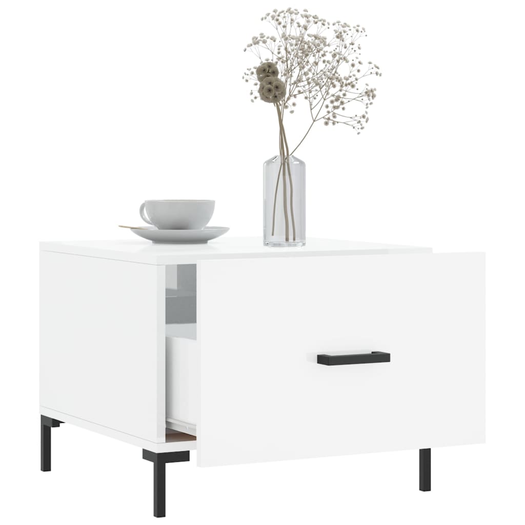 vidaXL Coffee Table High Gloss White 50x50x40 cm Engineered Wood 4