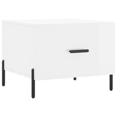 vidaXL Coffee Table High Gloss White 50x50x40 cm Engineered Wood 2