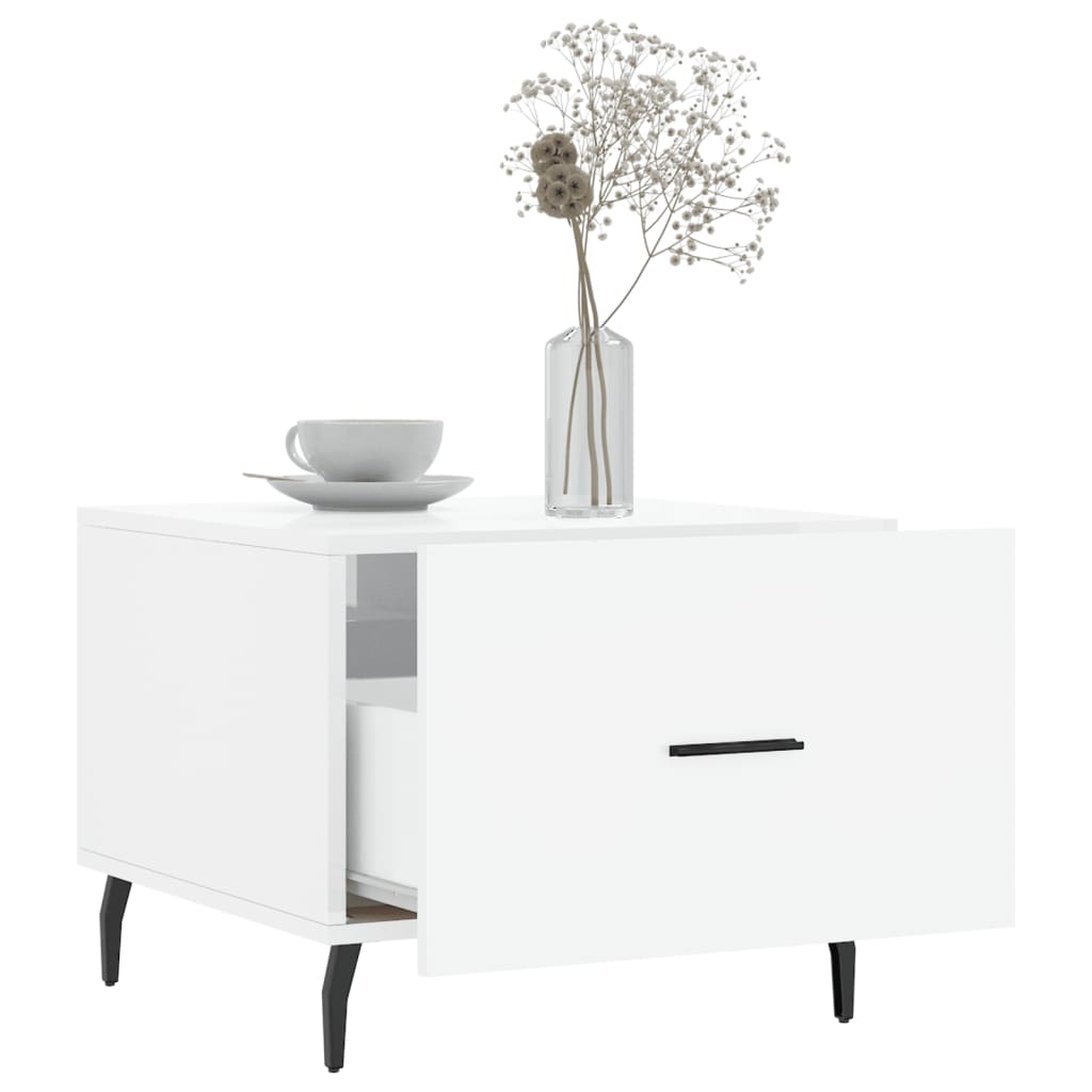 vidaXL Coffee Table High Gloss White 50x50x40 cm Engineered Wood 4