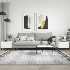 vidaXL Coffee Tables 2pcs High Gloss White 50x50x40 cm Engineered Wood 1