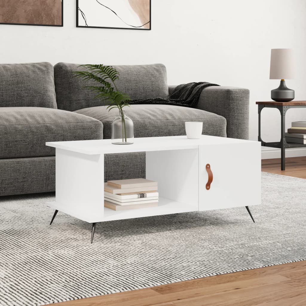 vidaXL Coffee Table White 90x50x40 cm Engineered Wood 1