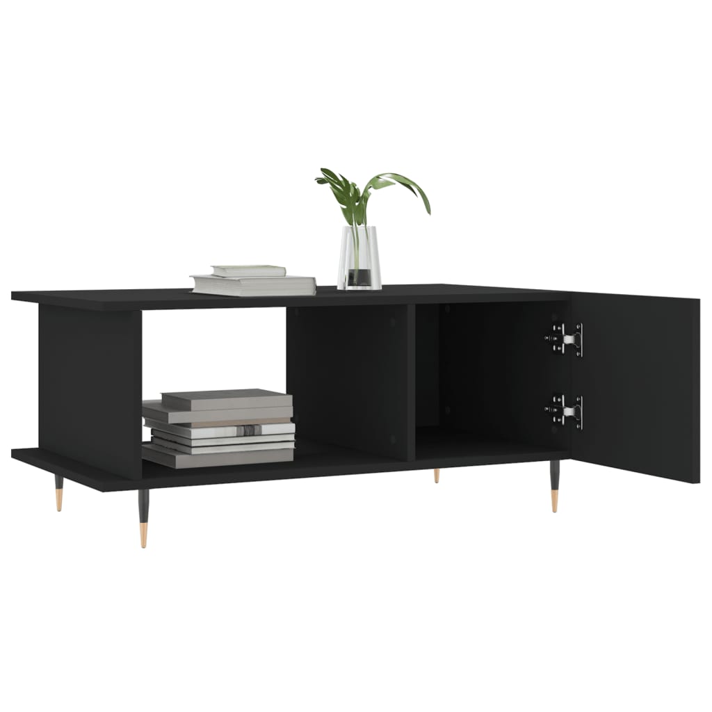 vidaXL Coffee Table Black 90x50x40 cm Engineered Wood 4