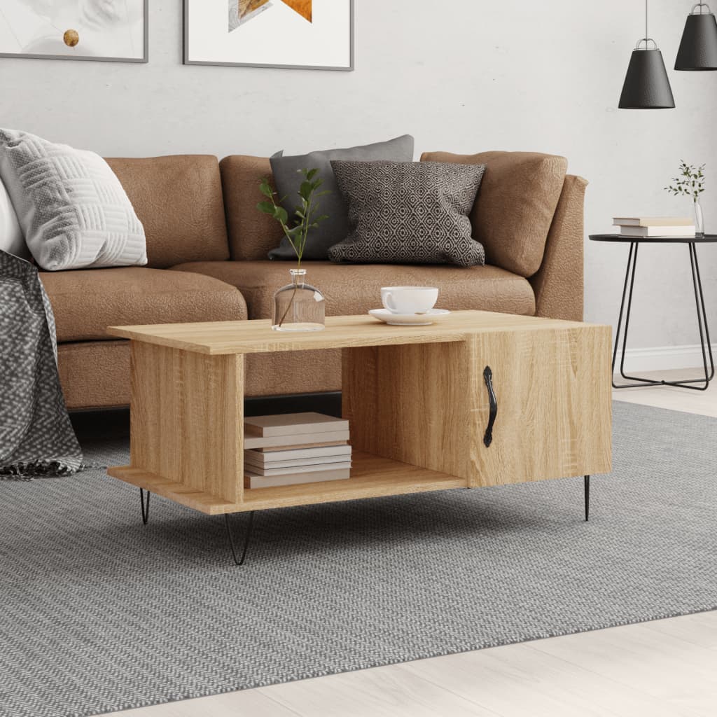 vidaXL Coffee Table Sonoma Oak 90x50x40 cm Engineered Wood 1