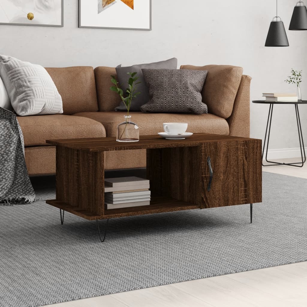vidaXL Coffee Table Brown Oak 90x50x40 cm Engineered Wood 1