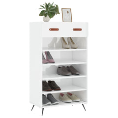 vidaXL Shoe Cabinet High Gloss White 60x35x105 cm Engineered Wood 3