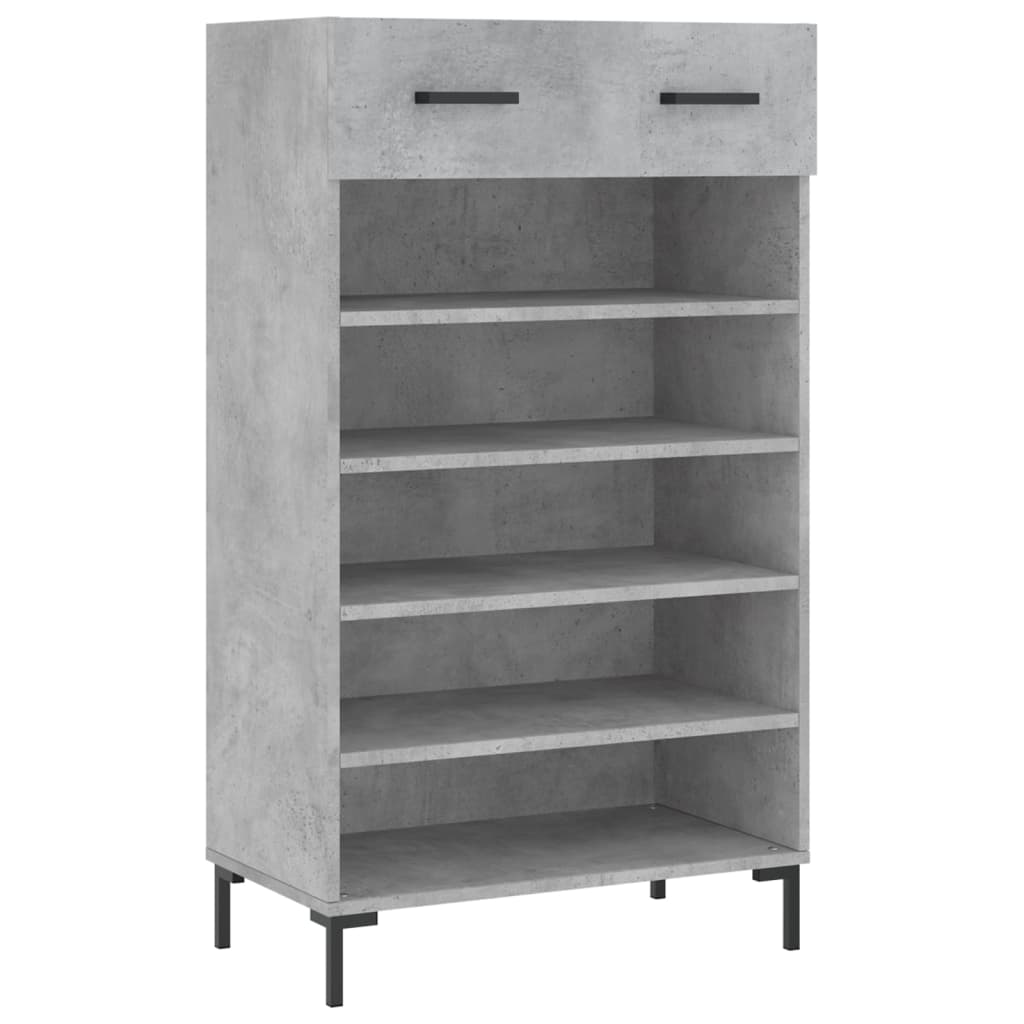 vidaXL Shoe Cabinet Concrete Grey 60x35x105 cm Engineered Wood 2