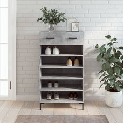 vidaXL Shoe Cabinet Concrete Grey 60x35x105 cm Engineered Wood 1