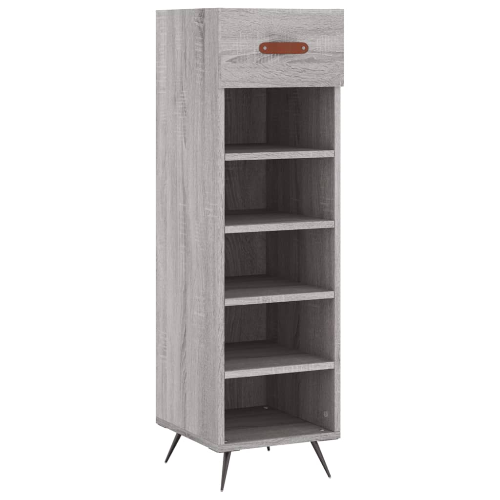 vidaXL Shoe Cabinet Grey Sonoma 30x35x105 cm Engineered Wood 2