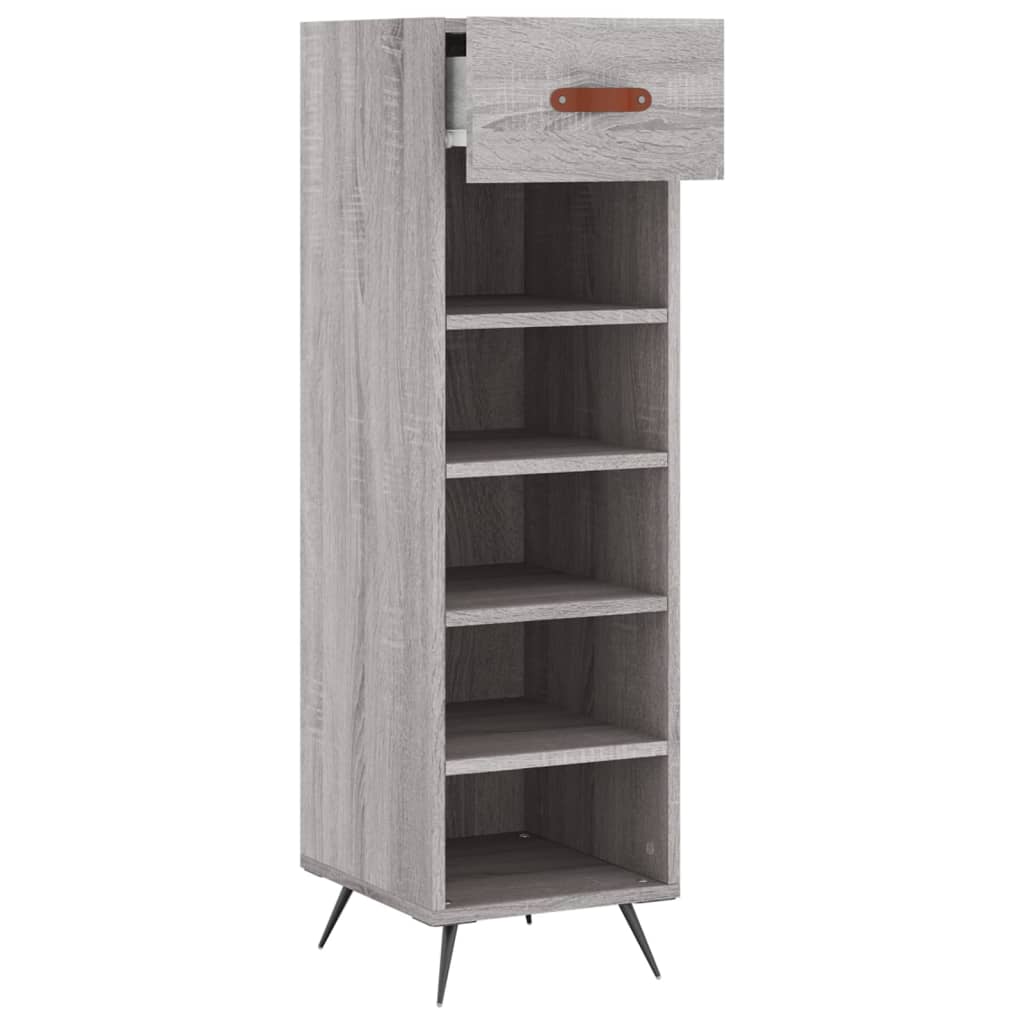vidaXL Shoe Cabinet Grey Sonoma 30x35x105 cm Engineered Wood 3