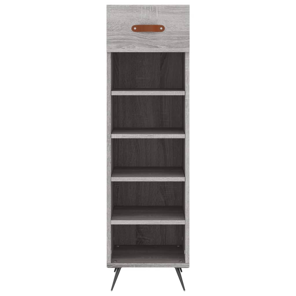 vidaXL Shoe Cabinet Grey Sonoma 30x35x105 cm Engineered Wood 4
