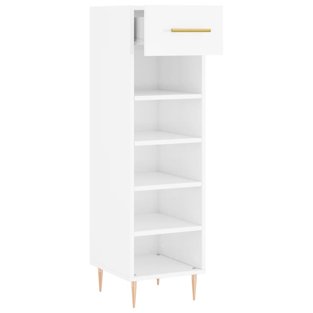 vidaXL Shoe Cabinet High Gloss White 30x35x105 cm Engineered Wood 3