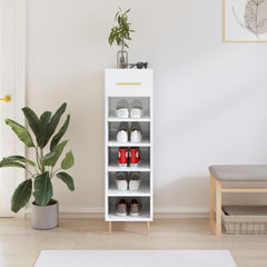 vidaXL Shoe Cabinet High Gloss White 30x35x105 cm Engineered Wood 1
