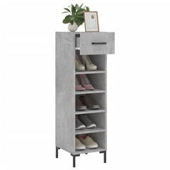 vidaXL Shoe Cabinet Concrete Grey 30x35x105 cm Engineered Wood 4