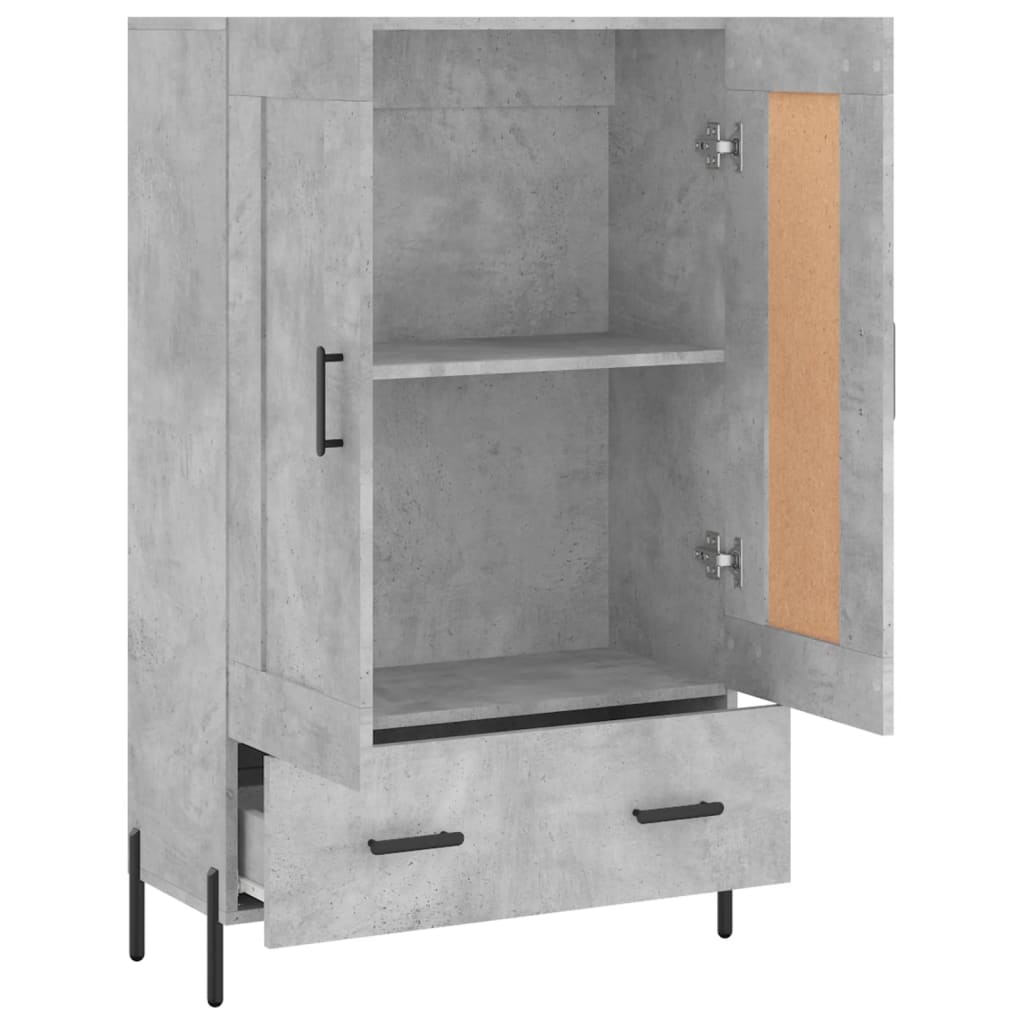 vidaXL Highboard Concrete Grey 69.5x31x115 cm Engineered Wood 6