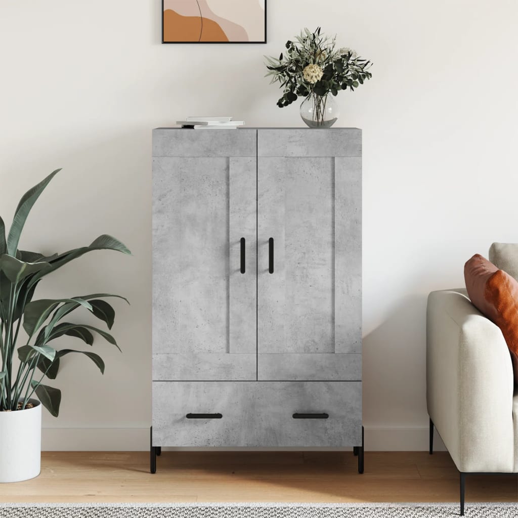 vidaXL Highboard Concrete Grey 69.5x31x115 cm Engineered Wood 1
